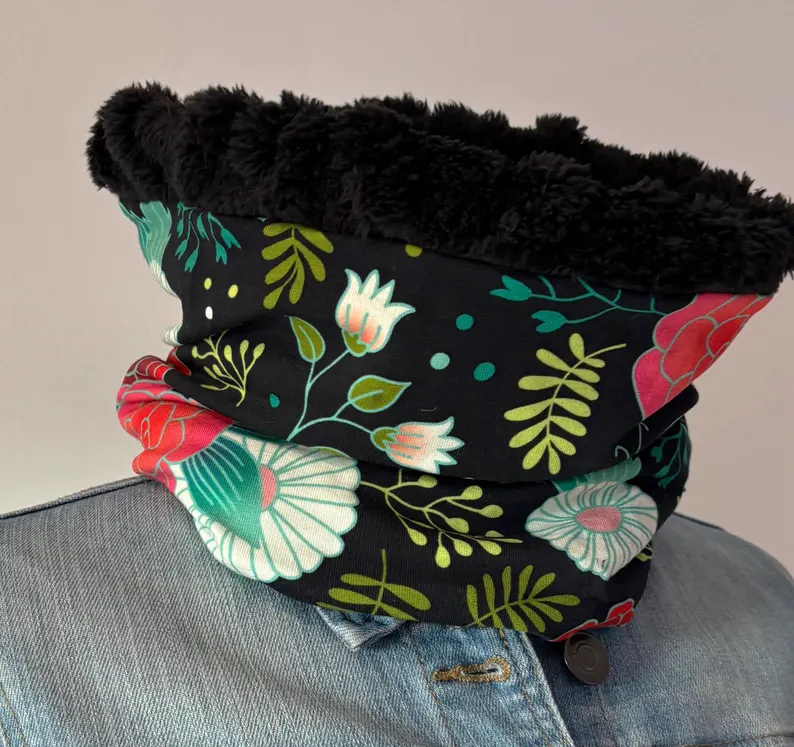 Printed Velvet Inside Warm Scarf