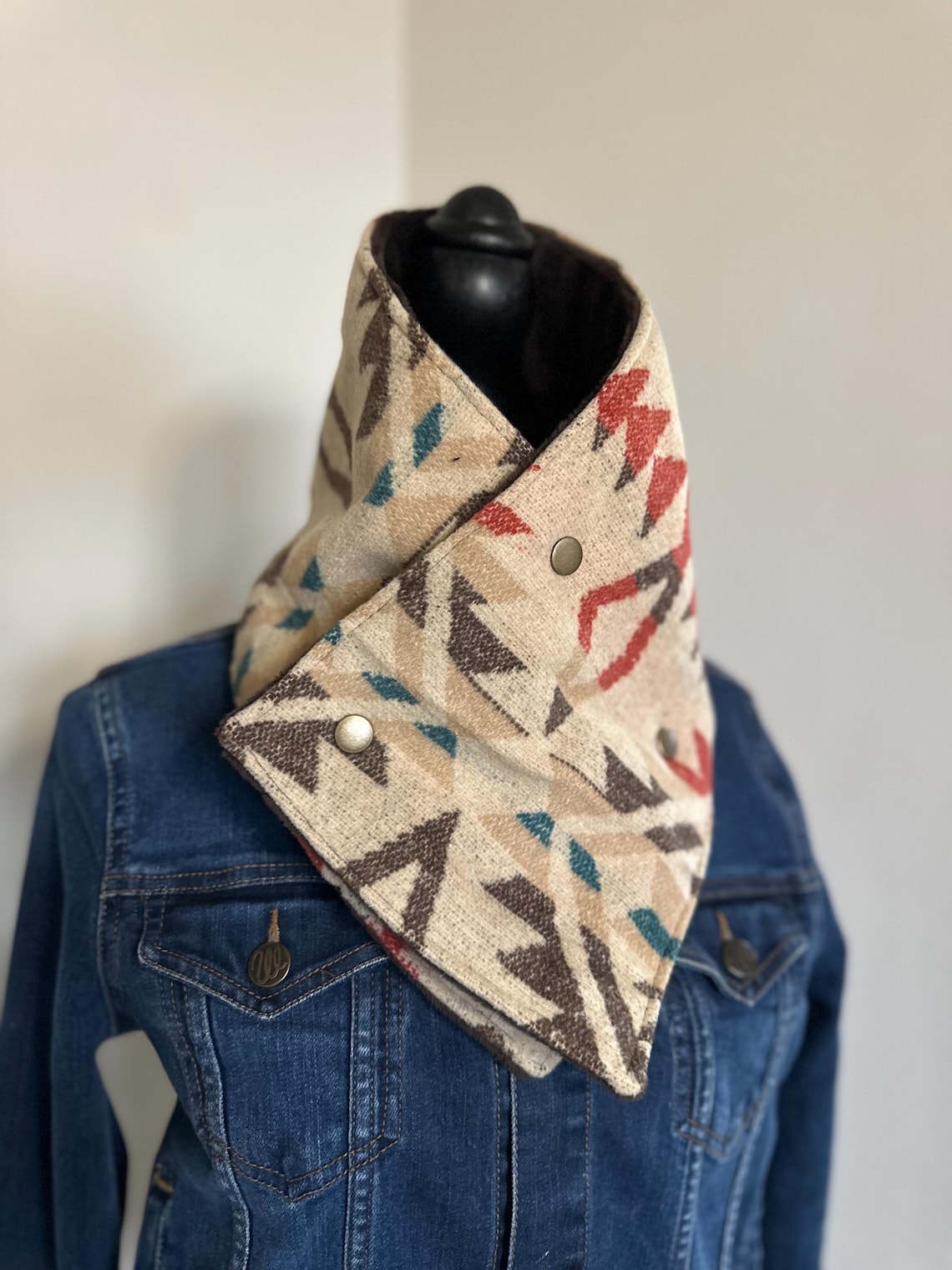 Western Cowboy Aztec Warm Neck Hood