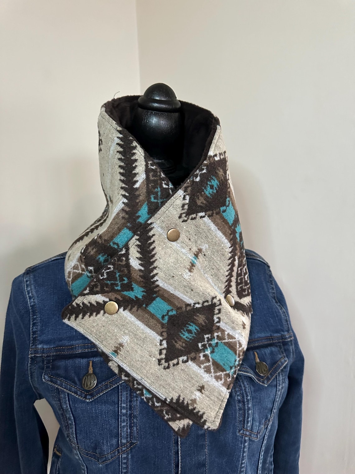 Western Cowboy Aztec Warm Neck Hood