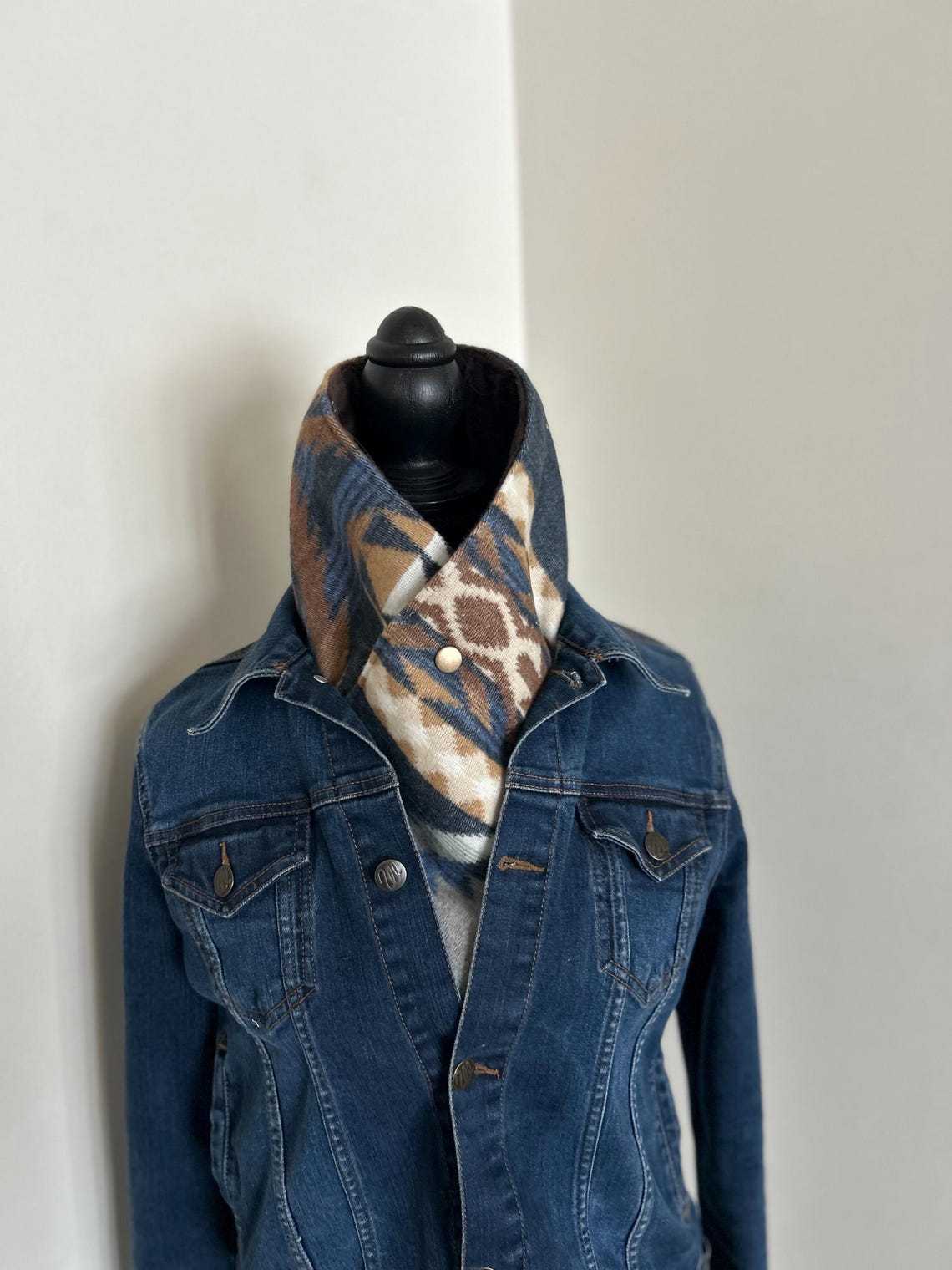 Western Cowboy Aztec Warm Neck Hood