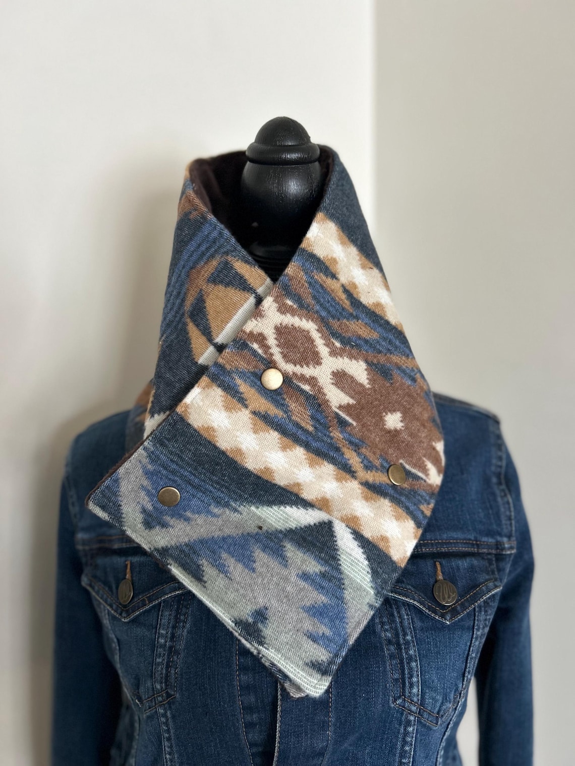 Western Cowboy Aztec Warm Neck Hood