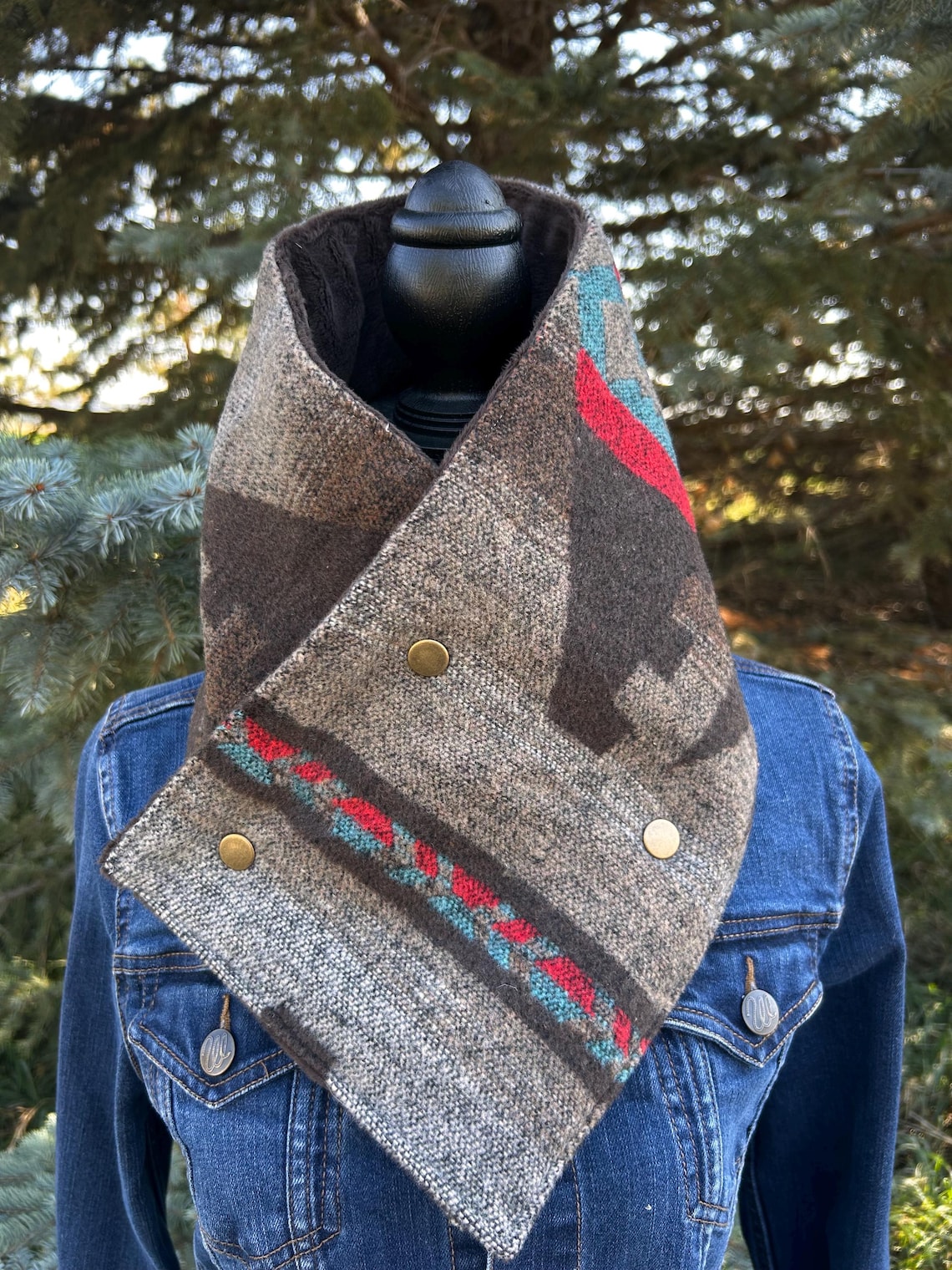 Western Cowboy Aztec Warm Neck Hood