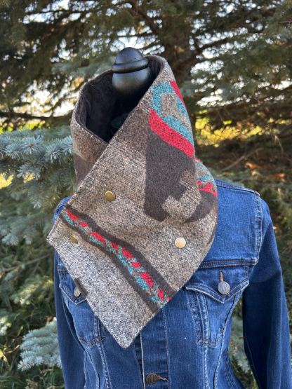 Western Cowboy Aztec Warm Neck Hood