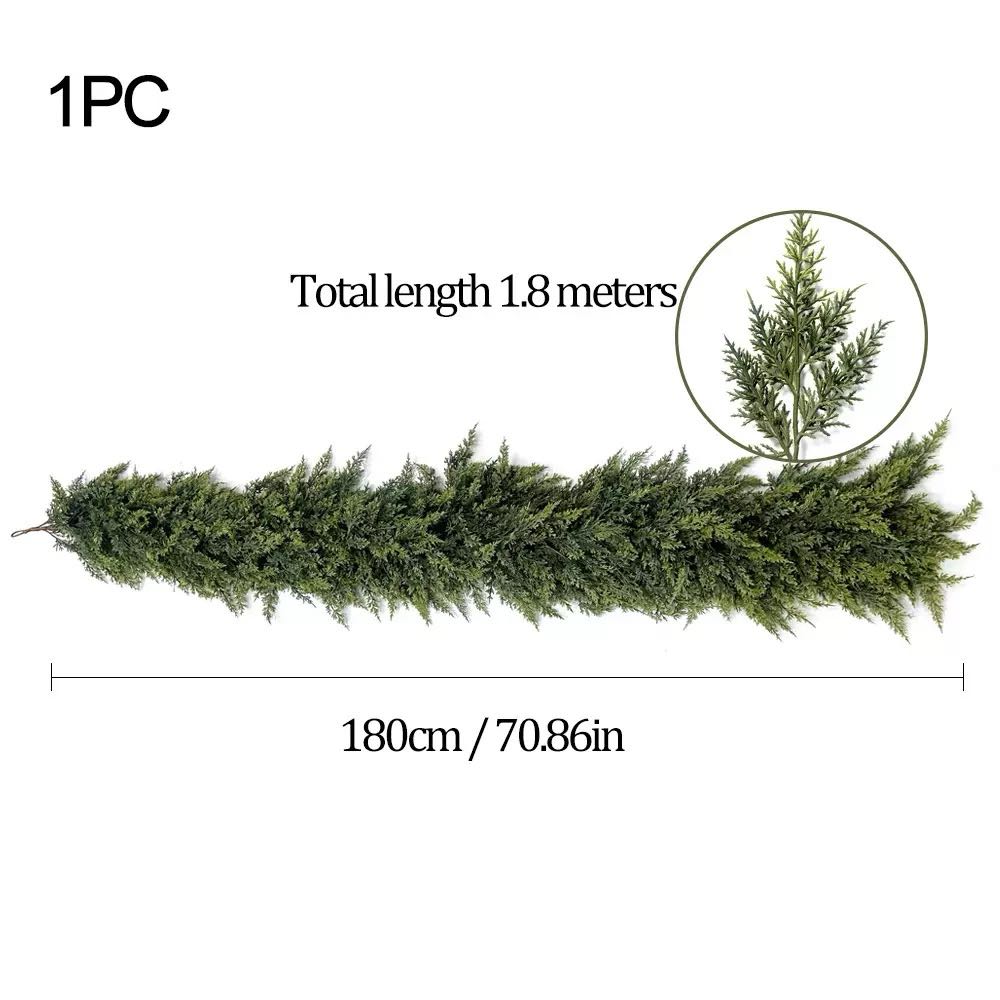 Artificial Cedar Garland — Crafted with "real-touch" technology; perfect for home decor, Christmas displays, and festive decorations for living rooms or outdoor spaces—a must-have for your Christmas wish list.