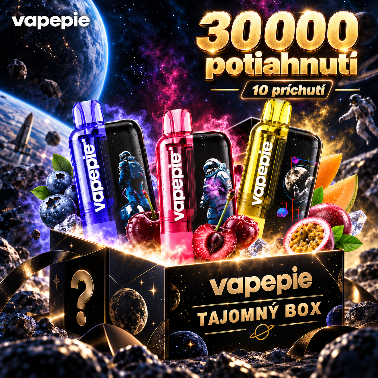 💎💎💎VAPEPIE Ultra Phantom 30 000 Potiahnutí – TIKTOK Limitovaná LED Nočná Edícia