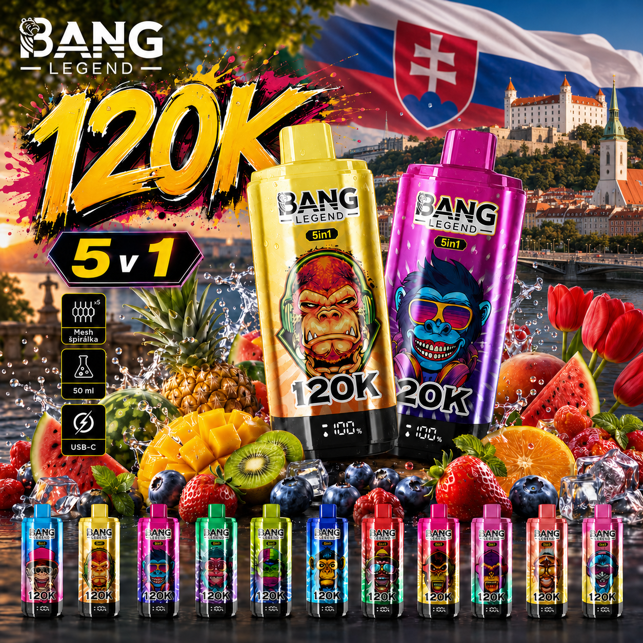Bang jednorazová vape 120 000 potiahnutí (120 tisíc potiahnutí)​