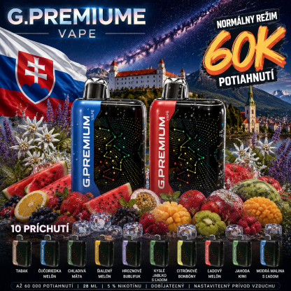 💎💎💎💎💎GEEK BAR.PREMIUM X 60 000 Potiahnutí – Ľadová mäta a Tradičný tabak