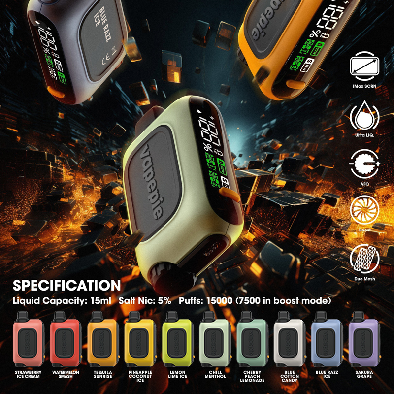 💥Akcia 1+1 ZADARMO!🔥Citron Limetka led & Vapepie RO 15000 PUFFS