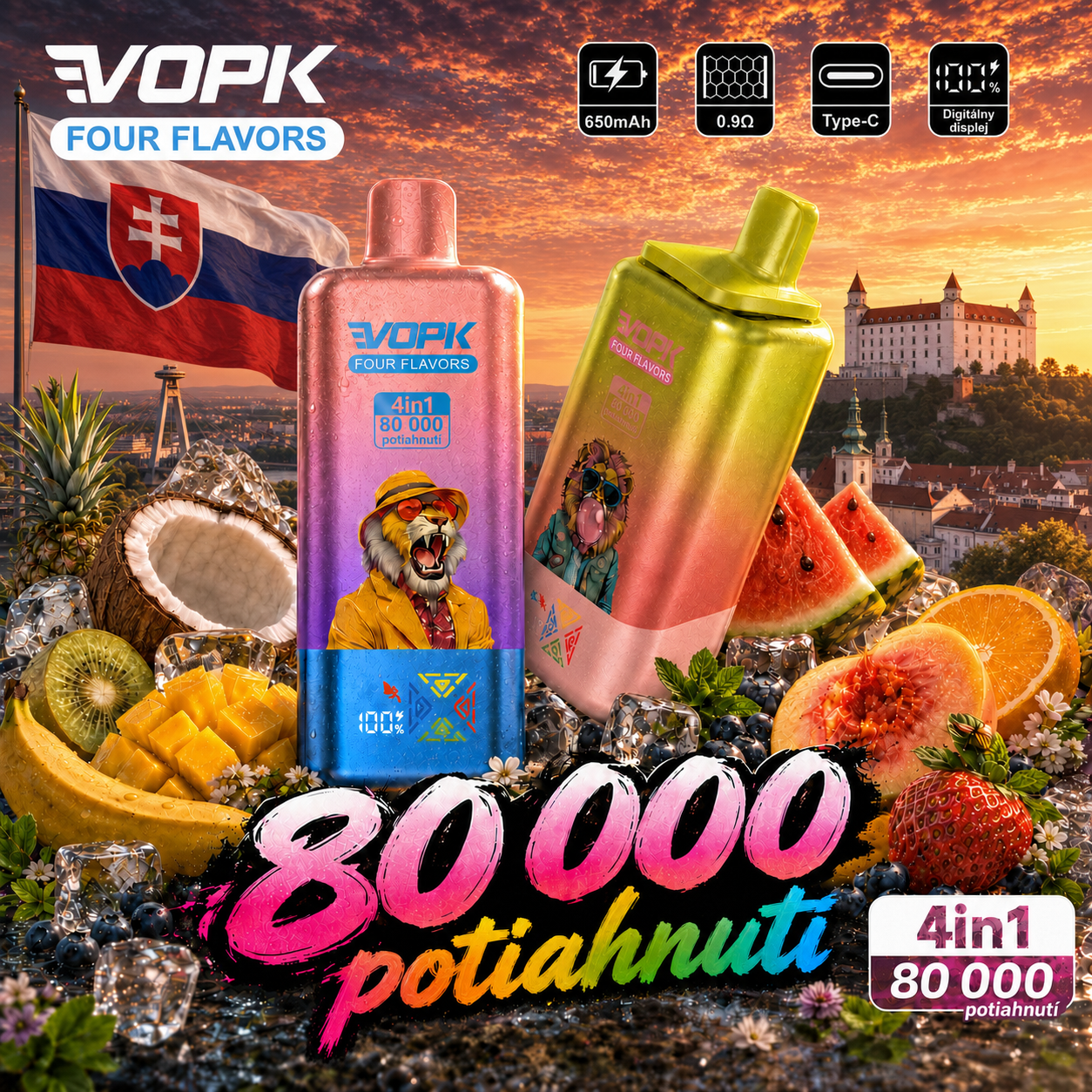 Najsilnejší upgrade! VOPK 80 000 potiahnutí – 4 príchute v jednom zariadení | Najlepší pomer ceny a výkonu