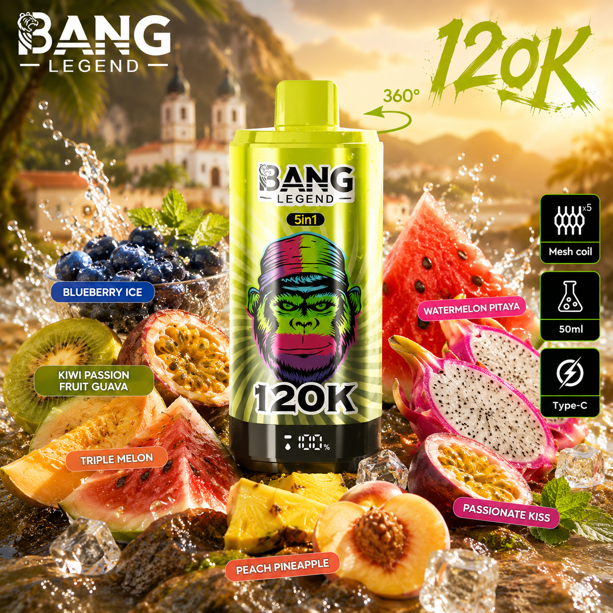 Bang jednorazová vape 120 000 potiahnutí (120 tisíc potiahnutí)​