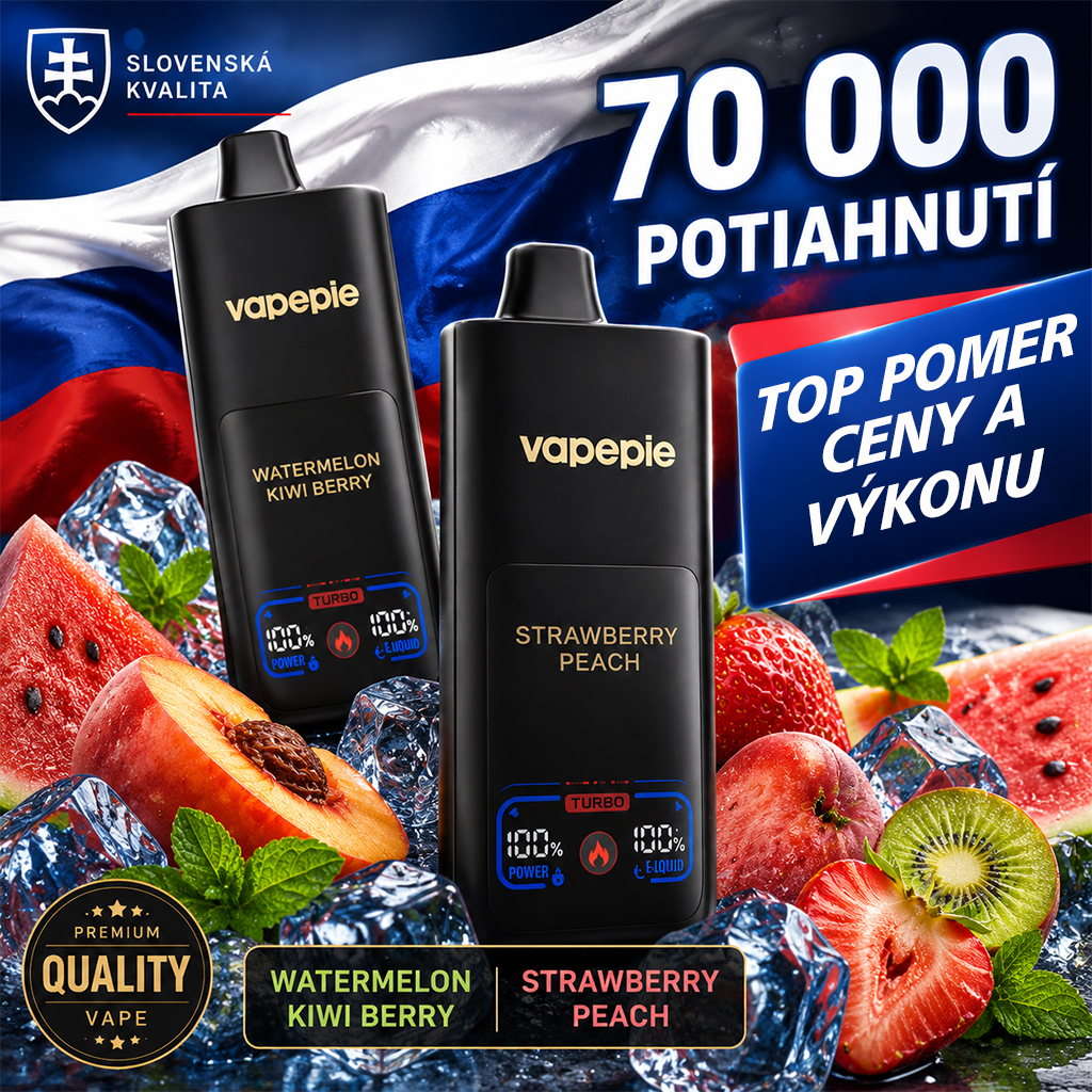⭐⭐⭐⭐⭐VAPEPIE Mega 70000 Potiahnutí– Obrovská para a dlhotrvajúci výkon