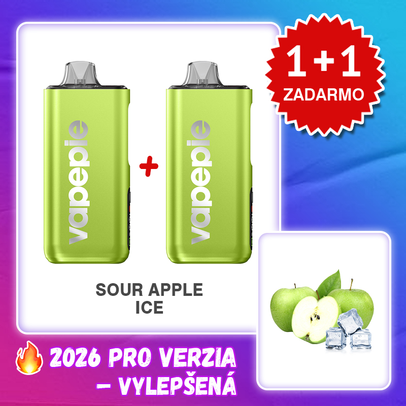 💥Akcia 1+1 ZADARMO!🔥KYSELÝ JABLKOVÝ ĽAD & VAPEPIE MAX 40000 PUFFS PRO+