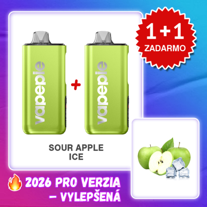 💥Akcia 1+1 ZADARMO!🔥KYSELÝ JABLKOVÝ ĽAD & VAPEPIE MAX 40000 PUFFS PRO+