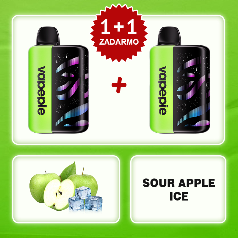  Kyselé Jablko Ledové💥Akcia 1+1 ZADARMO!⭐⭐⭐Vapepie Galactic Gleam 45000 PUFFS 