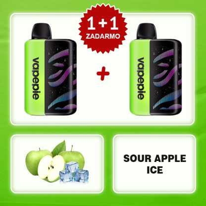  Kyselé Jablko Ledové💥Akcia 1+1 ZADARMO!⭐⭐⭐Vapepie Galactic Gleam 45000 PUFFS 