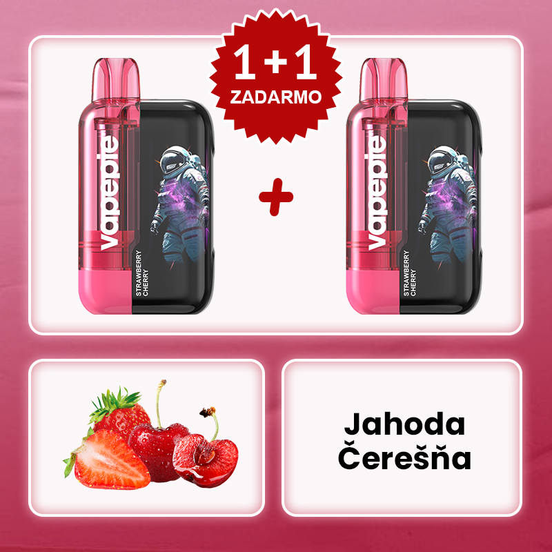 Jahodovo Čerešňová Zmes🧑‍🚀✨Vapepie Ultra Phantom 30000 Puffs – 🎉Akcia 1+1 ZADARMO!