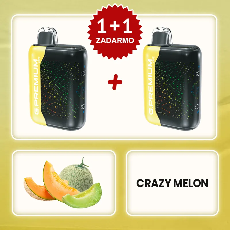 Bláznivý Sladký Melón 💥Akcia 1+1 ZADARMO! G.PREMIUM Vape 60 000 Potiahnutí