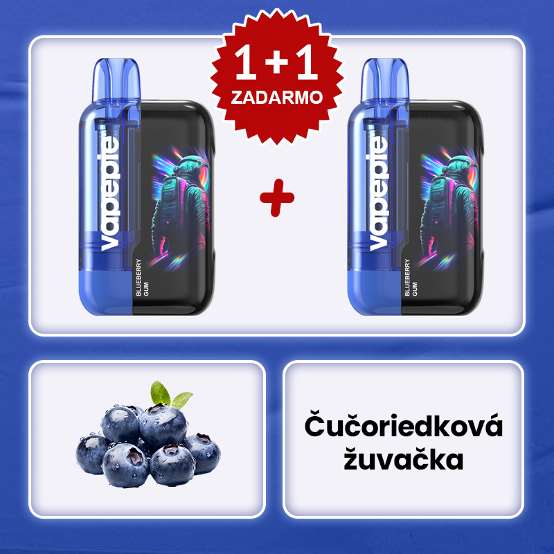 Čučoriedková Žuvačka🧑‍🚀✨Vapepie Ultra Phantom 30000 Puffs – 🎉Akcia 1+1 ZADARMO!