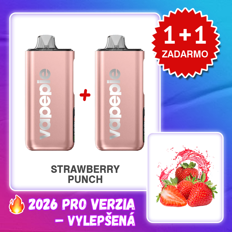 💥Akcia 1+1 ZADARMO!🔥Jahodový Punch & VAPEPIE MAX 40000 PUFFS PRO+