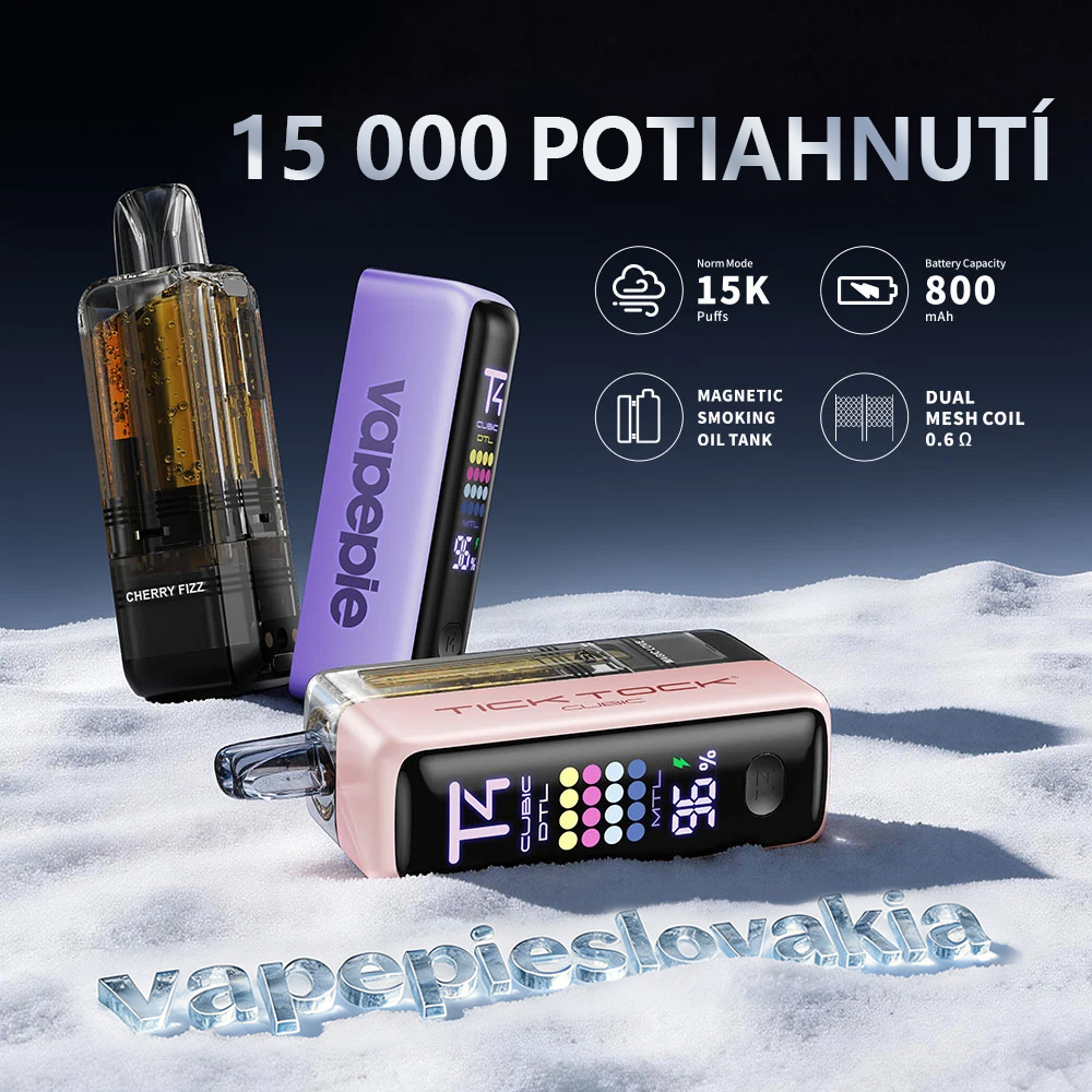 ⭐⭐ Vapepie Ultra X 15000 PUFFS – Tick Tock Kolekce s Výměnnou Kazetou