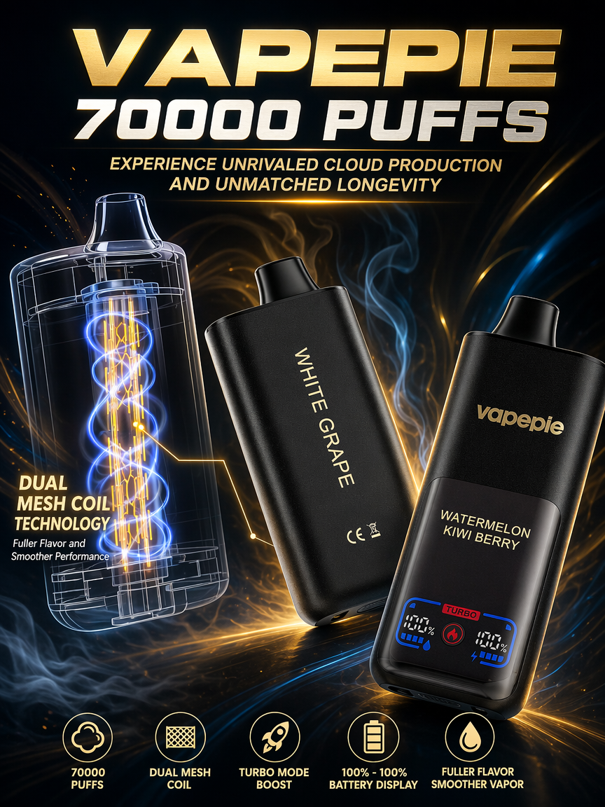 VAPEPIE Mega 70000 &scaron;luků regul&aacute;cia airflow &ndash; prisp&ocirc;sobiteľn&yacute; ťah