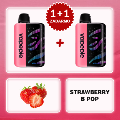 Jahodový B-Pop💥Akcia 1+1 ZADARMO!⭐⭐⭐Vapepie Galactic Gleam 45000 PUFFS 
