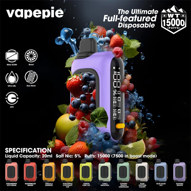 💥Akcia 1+1 ZADARMO!🔥Jahodová zmrzlina & Vapepie RO 15000 PUFFS