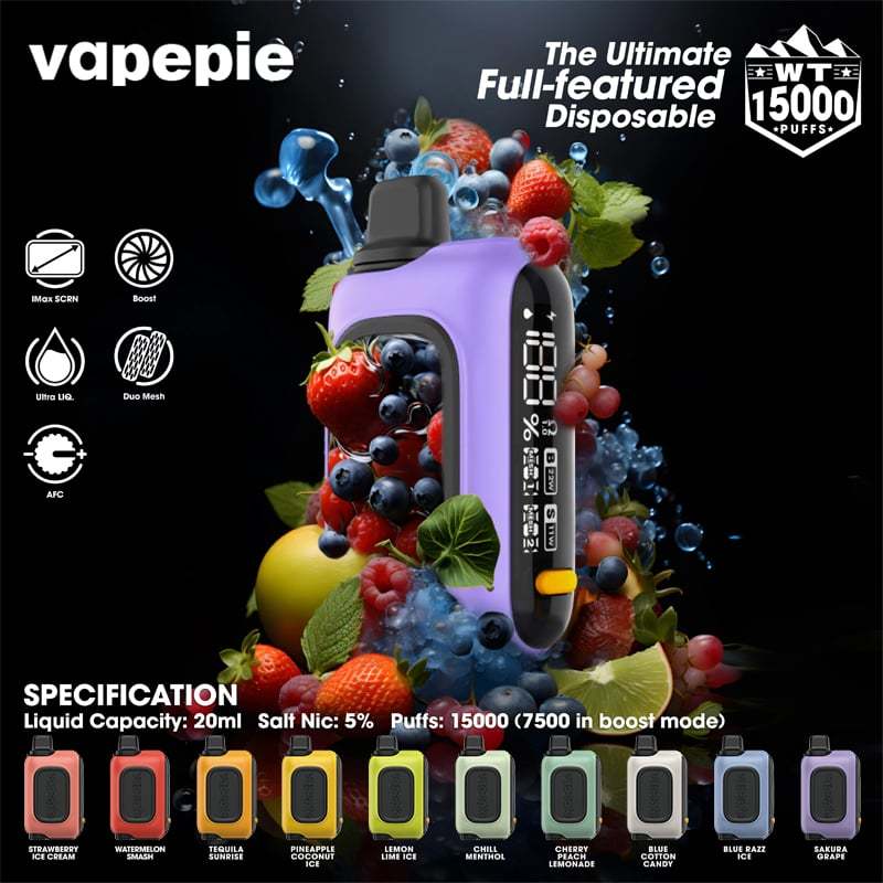 💥Akcia 1+1 ZADARMO!🔥Jahodová zmrzlina & Vapepie RO 15000 PUFFS