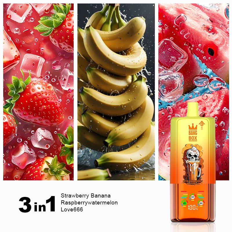 BANGBOX 80K Príchuť 03 jahoda banán malina melón Love666 ovocný 3 v 1 vape