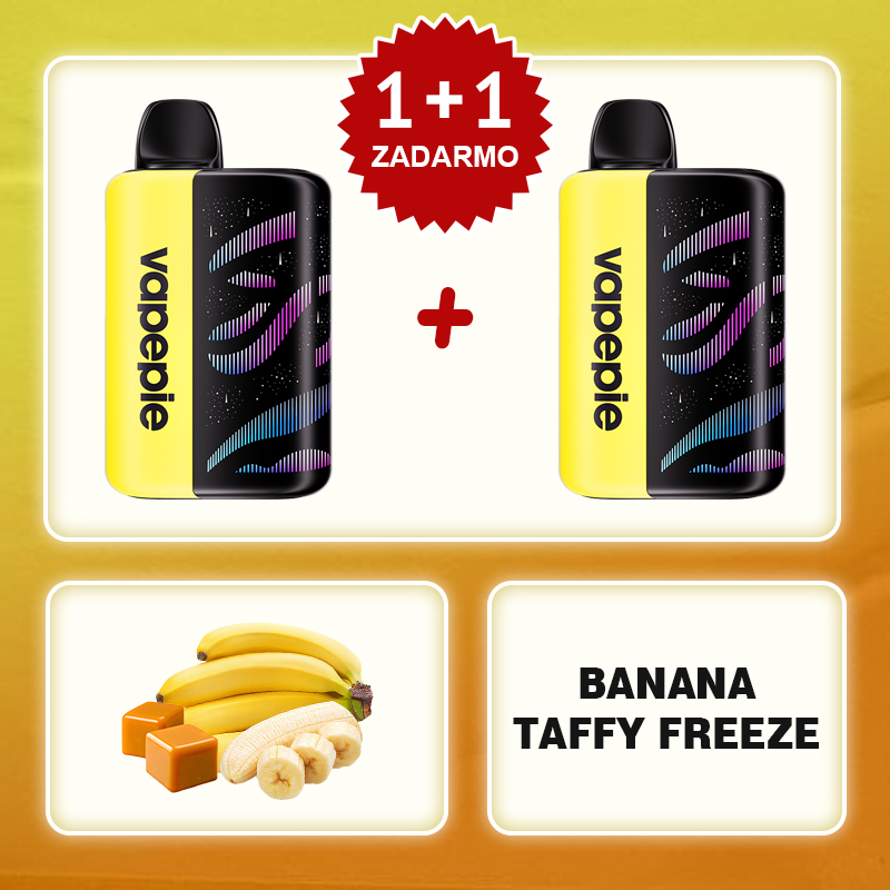 Banánový Taffy Freeze⭐⭐⭐Vapepie Galactic Gleam 45000 PUFFS - Nejnovější model LED dýchací světelný displej
