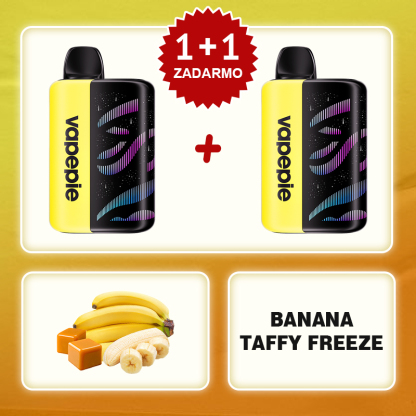 Banánový Taffy Freeze⭐⭐⭐Vapepie Galactic Gleam 45000 PUFFS - Nejnovější model LED dýchací světelný displej