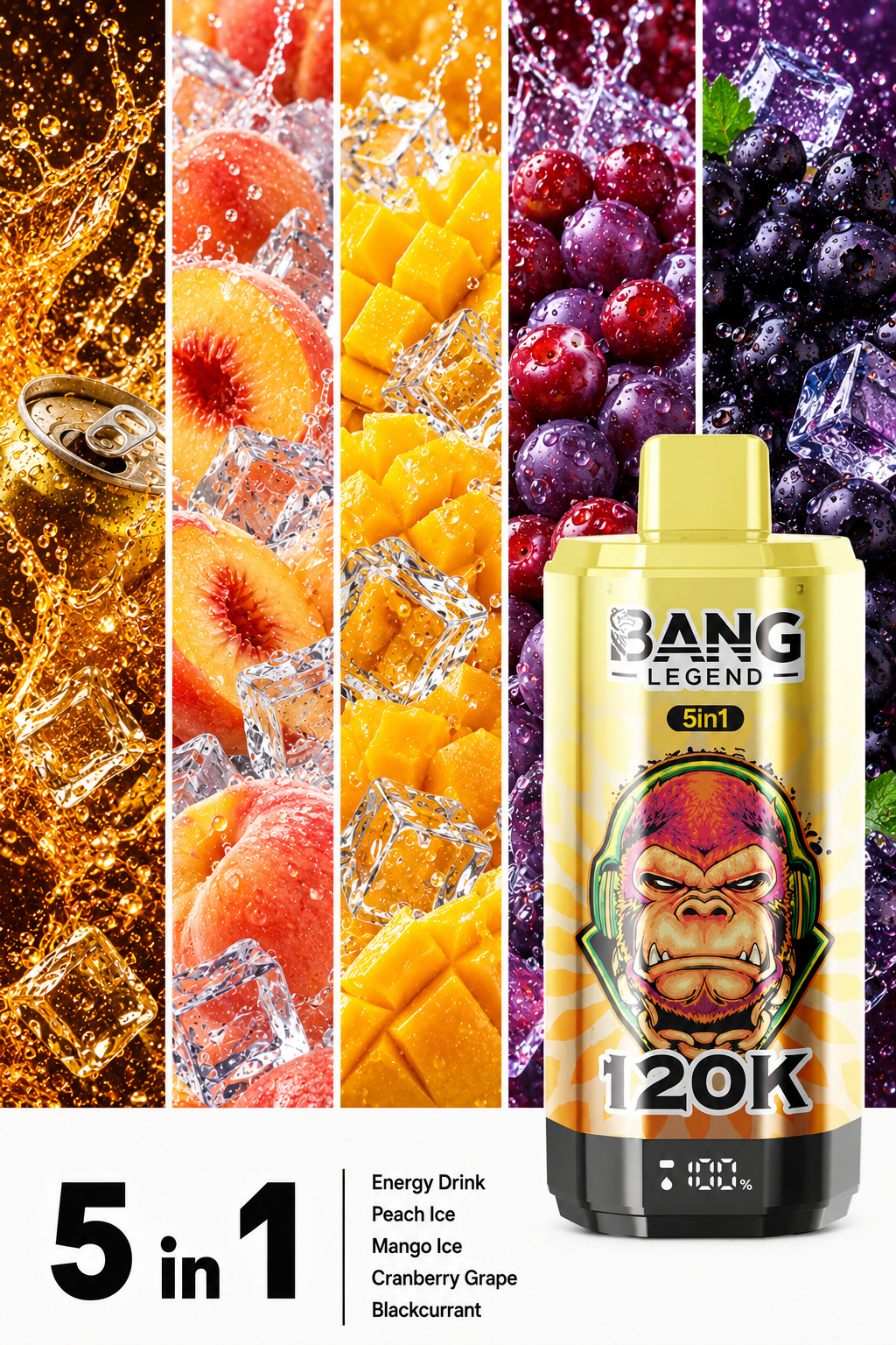 Energeť&aacute;k, ľadov&aacute; broskyňa, ľadov&eacute; mango, brusnica a hrozno, čierne r&iacute;bezle