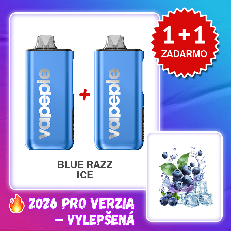 💥Akcia 1+1 ZADARMO!🔥BLUE RAZZ ICE & VAPEPIE MAX 40000 PUFFS PRO 