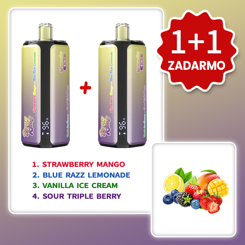 Jahoda a mango + Modrá malinová limonáda + Vanilková zmrzlina + Kyselé trojité bobule