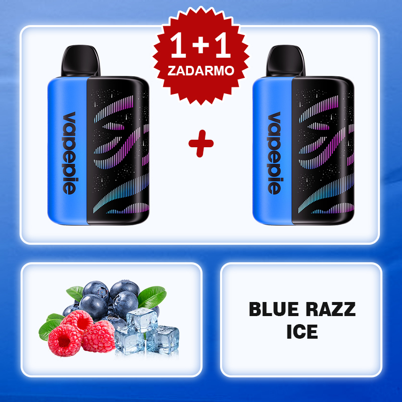 Modrá Razz Ledová⭐⭐⭐Vapepie Galactic Gleam 45000 PUFFS - Nejnovější model LED dýchací světelný displej