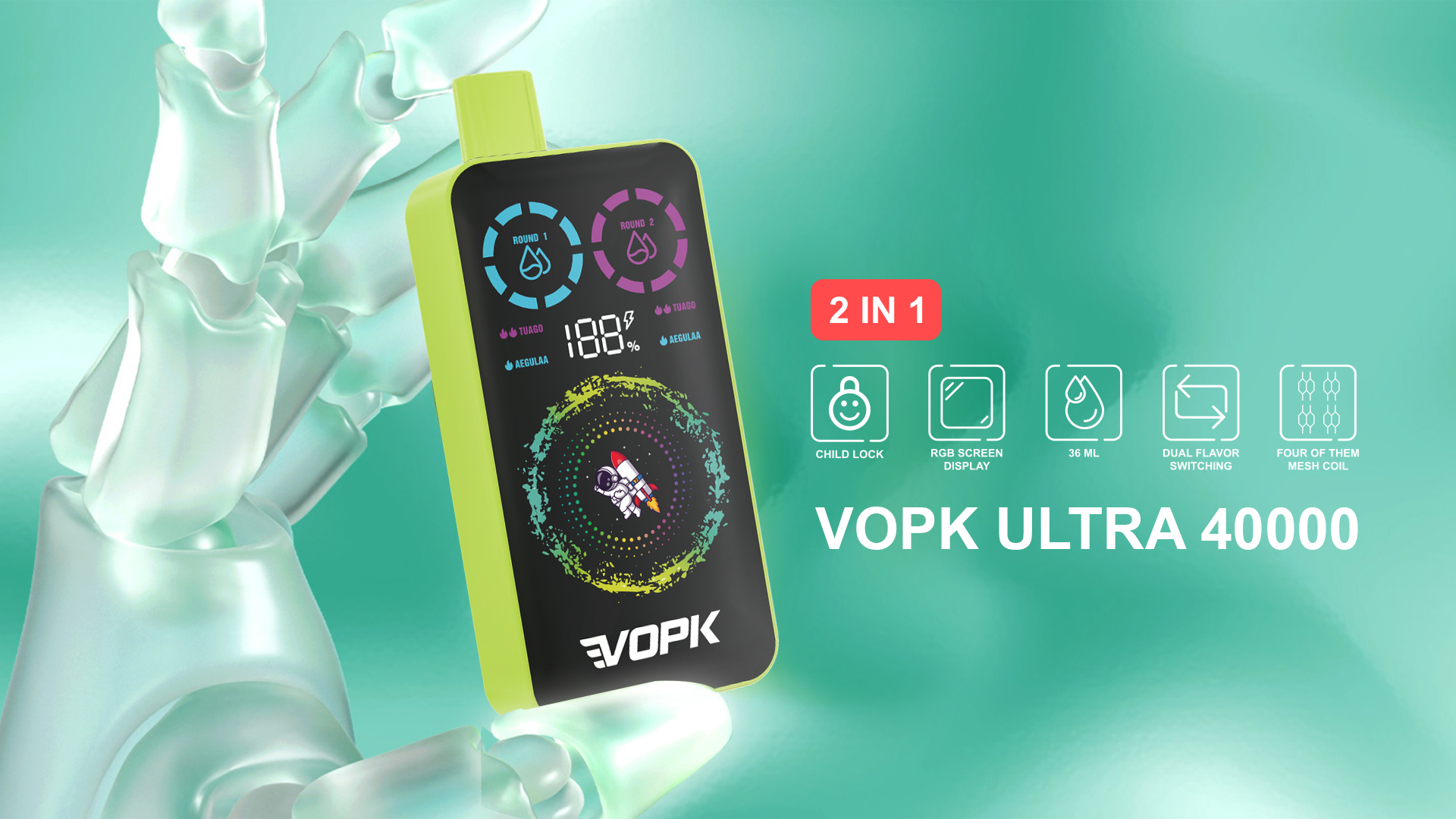 VOPK ULTRA 40 000 potiahnut&iacute; &ndash; funkcie, RGB displej a prep&iacute;nanie pr&iacute;chut&iacute; 2v1