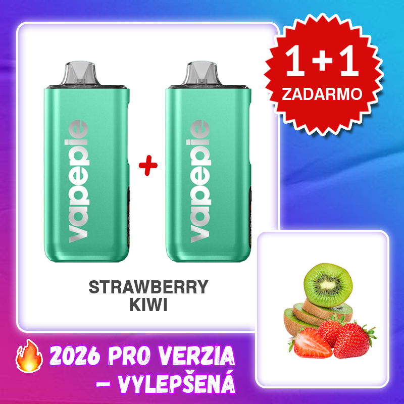 💥Akcia 1+1 ZADARMO!🔥JAHODOVÉ KIWI & VAPEPIE MAX 40000 PUFFS PRO+