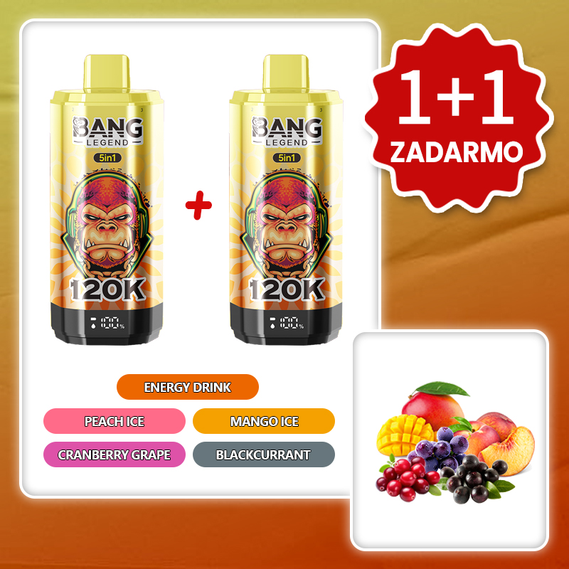 Energeťák + Ľadová broskyňa + Ľadové mango + Brusnica a hrozno + Čierne ríbezle
