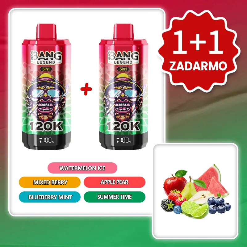 Ľadový melón + Lesná zmes + Jablko a hruška + Čučoriedka a mäta + Letný čas