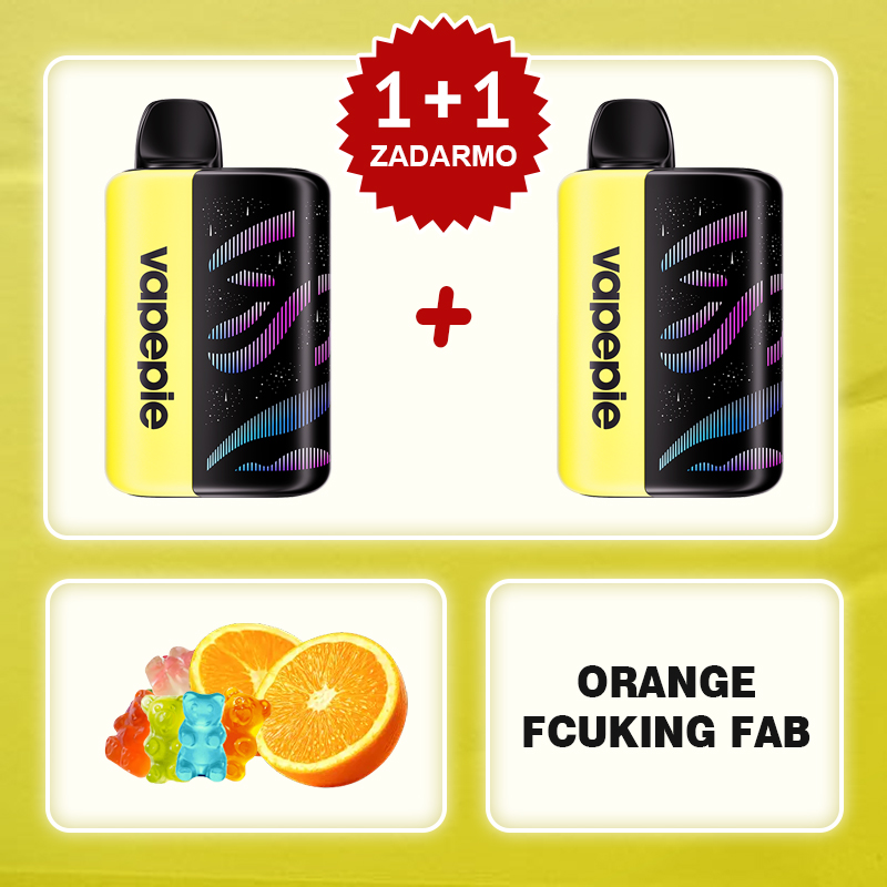 Pomerančová Fcuking Fab⭐⭐⭐Vapepie Galactic Gleam 45000 PUFFS - Nejnovější model LED dýchací světelný displej