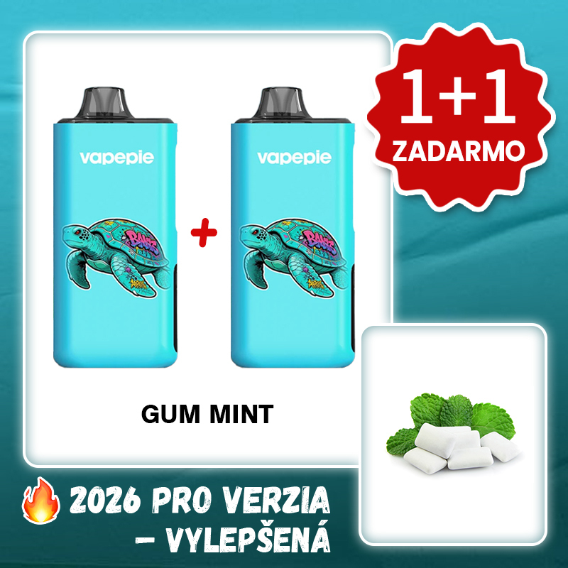 Akcia 1+1 ZADARMO! Mätová žuvačka & VAPEPIE MAX 40 000 PUFFS PRO+