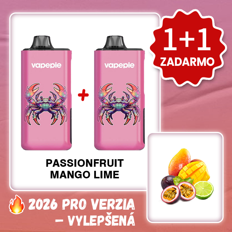 💥Akcia 1+1 ZADARMO!🔥Marakuja mango limetka & VAPEPIE MAX 40 000 PUFFS PRO+