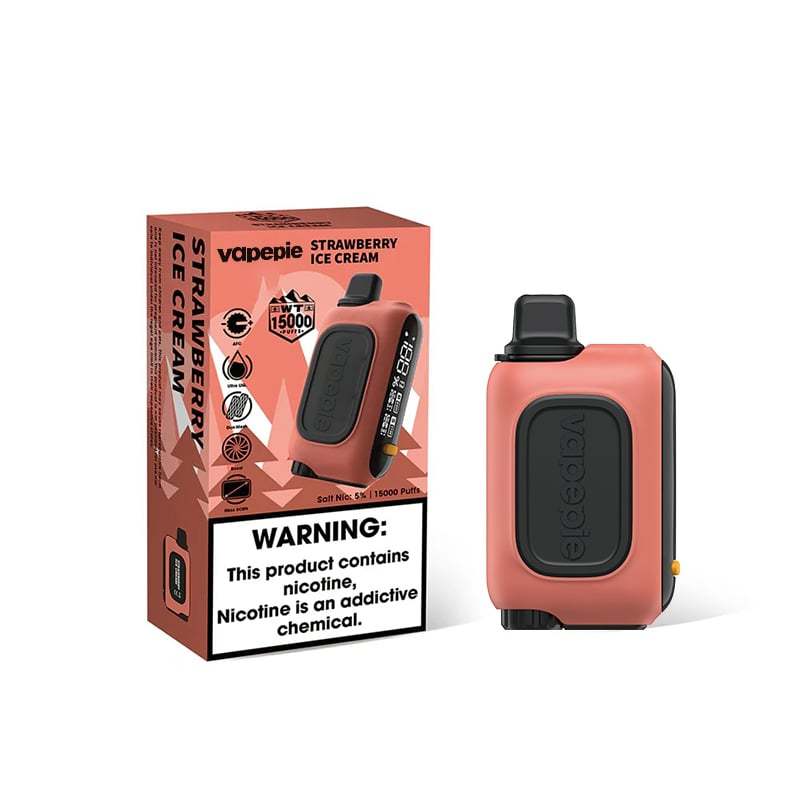💥Akcia 1+1 ZADARMO!🔥Jahodová zmrzlina & Vapepie RO 15000 PUFFS