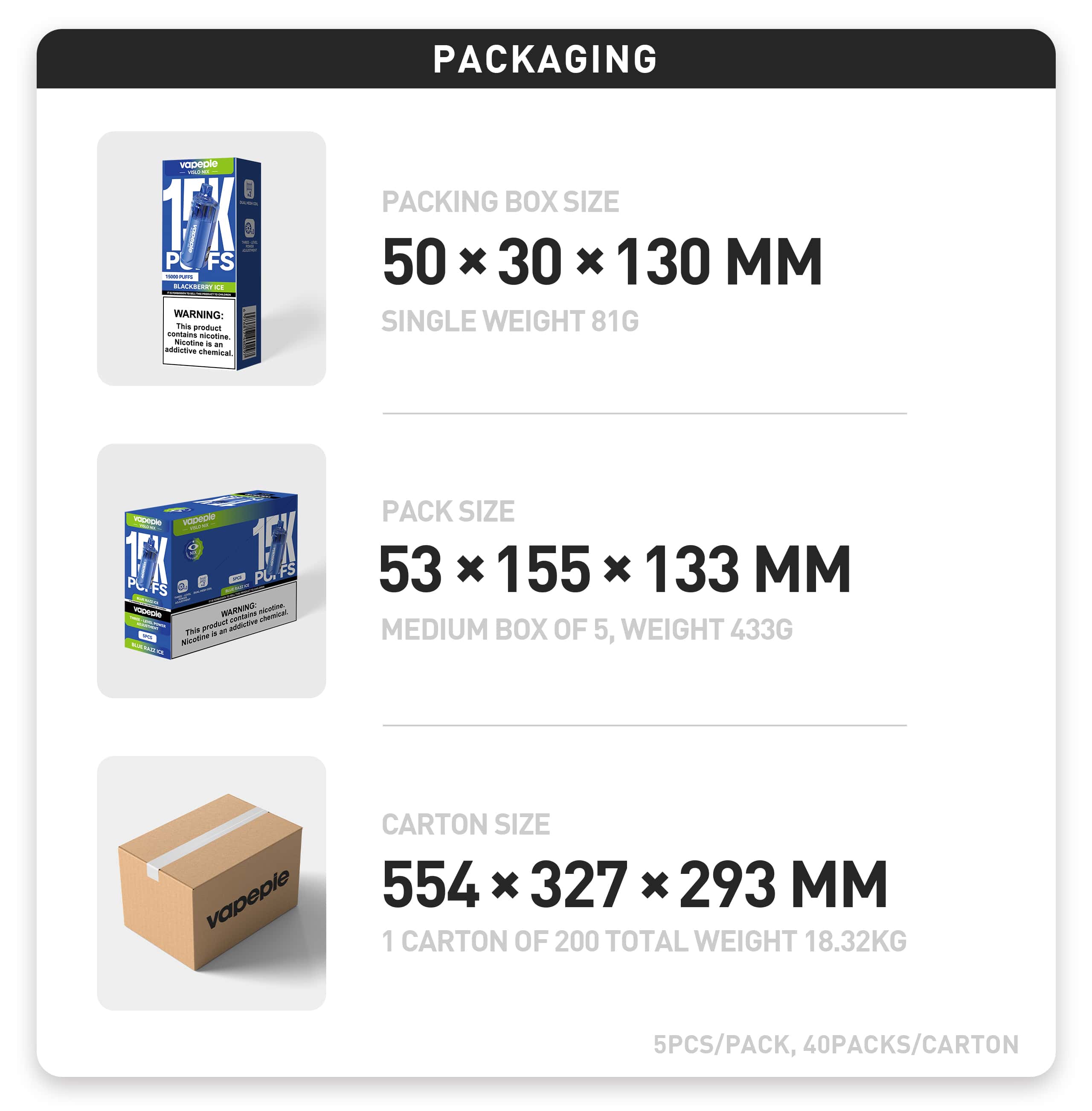 Balenie VAPEPIE CrystalPop