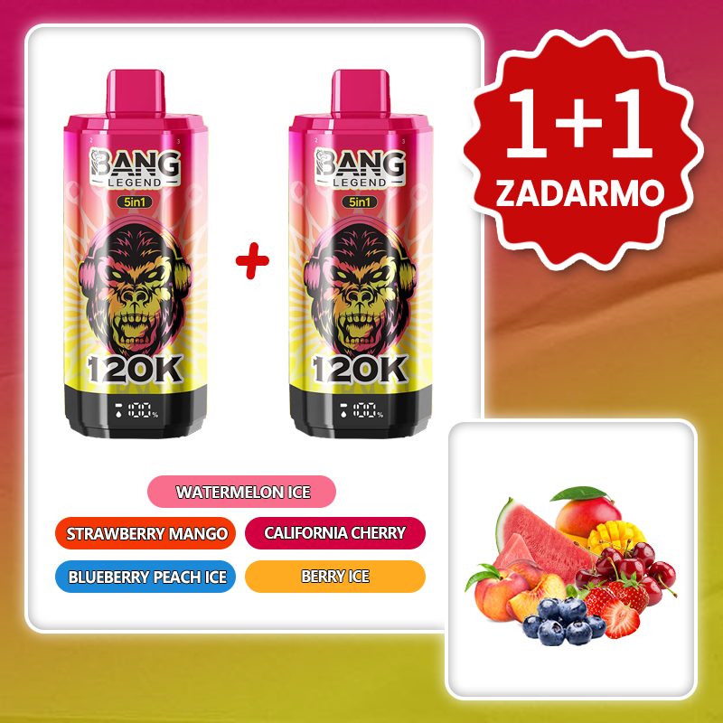 Ľadový melón + Jahoda a mango + Kalifornská višňa + Ľadová čučoriedka a broskyňa + Ľadové bobule