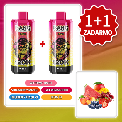 Ľadový melón + Jahoda a mango + Kalifornská višňa + Ľadová čučoriedka a broskyňa + Ľadové bobule