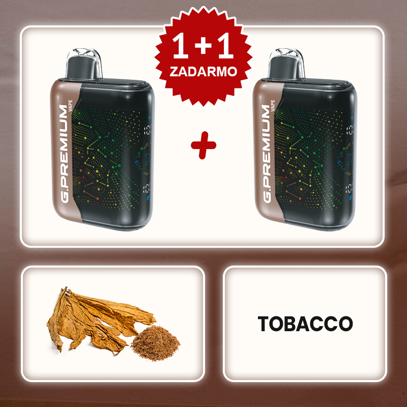 Klasický Tabak 💥Akcia 1+1 ZADARMO! G.PREMIUM Vape 60 000 Potiahnutí