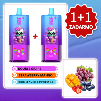 Dvojité Hrozno + Jahoda Mango + Ľadová Čučoriedka Kyslá Malina 💥Akcia 1+1 ZADARMO! BANG BOX 80 000 potiahnutí