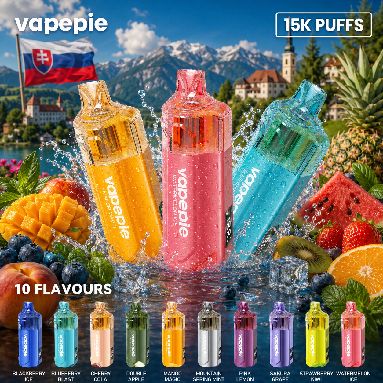 ⭐⭐⭐VAPEPIE Crystal Pop 15000 PUFFS – kde sa inteligentné ovládanie spája s maximálnou chuťou