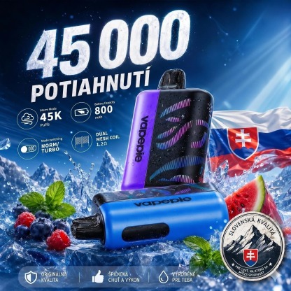 ⭐⭐⭐Vapepie Galactic Gleam 45000 PUFFS - Nejnovější model LED dýchací světelný displej